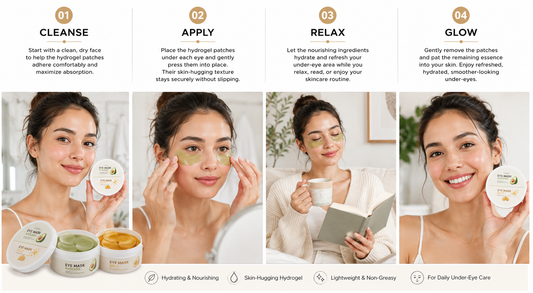 2-in-1 Hydrogel Under Eye Patches – Avocado & Gold Hydrating Eye Mask Set