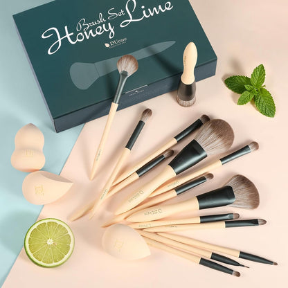 18 Makeup Brushes Set Makeup Sponges Cosmetic Bag | Powder Foundation Contour Blush Concealer Eye Shadow Blending Liner Make up Brush Kit