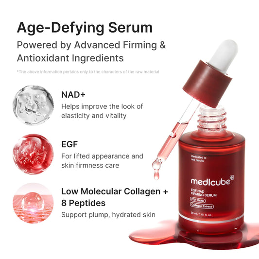 [NEW] [Medicube] NAD+ EGF Firming Serum | NAD+, EGF, Collagen Extract, Anti-Aging, Plumping, Radiance Boosting Serum | Cares for Look of Fine Lines, Skin Elasticity & Firmness for Youthful-Looking Skin (30Ml / 1.01 Fl. Oz.) | Korean Skincare, K-Beauty