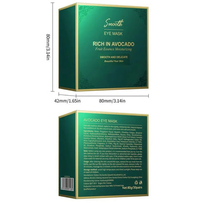 Dual Formula under Eye Mask Set, Hydrating Avocado & Nourishing Gold Hydrogel Patches for Soothing Daily Skincare Eye Care Routine Lightweight