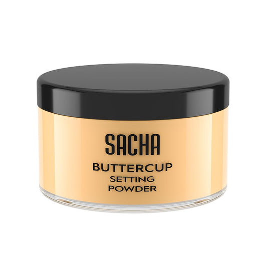 Sacha Buttercup Setting Powder – Medium to Deep Skin Tones Translucent Loose Face Powder, Flashback-Resistant, Oil Control, Long-Wear Matte Finish (1.75 Oz)