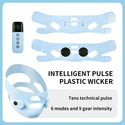 V-Shaped Face Machine Double Chin Reducer, Electric Double Chin Reducer & Face Lifting Device with 6 Modes 9 Intensity Levels