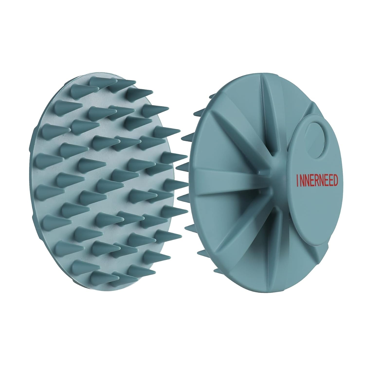One-Piece Silicone Scalp Massager Shampoo Brush Hair Wash, Dark Green |  Soft Bristles Scrub Head Scratcher, Head Massage Stress Relax, Wet & Dry Use for Thick Thin Curly Hair Care