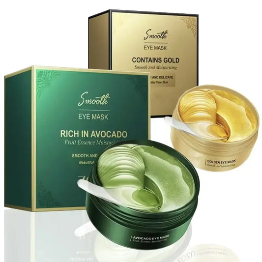 Dual Formula under Eye Mask Set, Hydrating Avocado & Nourishing Gold Hydrogel Patches for Soothing Daily Skincare Eye Care Routine Lightweight